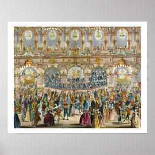 Perspective View of the Ballroom, constructed in t Poster