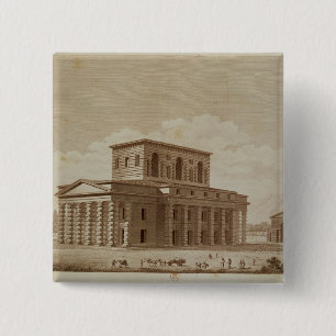 Perspective view of the house of the director 15 cm square badge