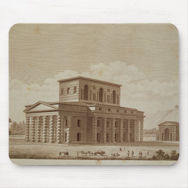 Perspective view of the house of the director mouse mat (Front)