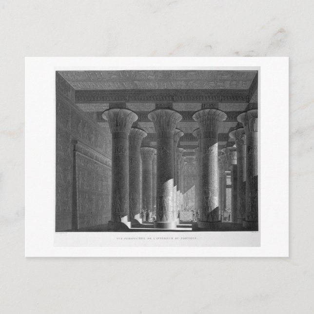 Perspective view of the portico interior, Esne (La Postcard (Front)