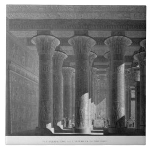 Perspective view of the portico interior, Esne (La Tile
