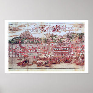 Perspective view of Venice (detail) from 'Opusculu Poster