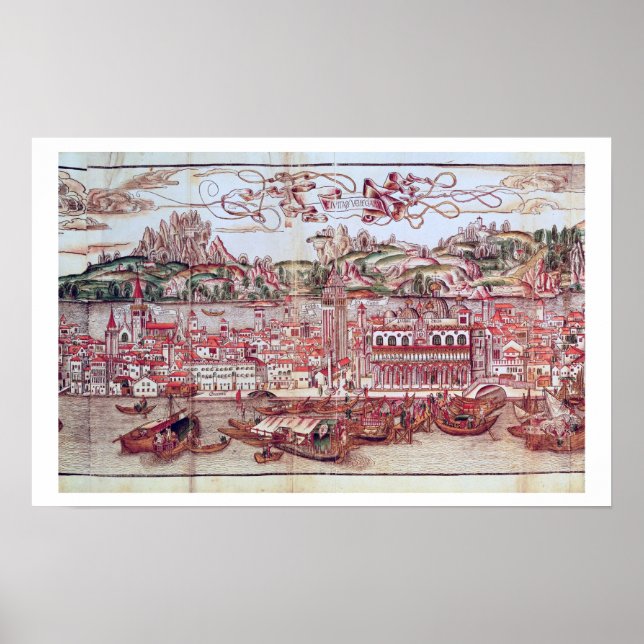 Perspective view of Venice (detail) from 'Opusculu Poster (Front)