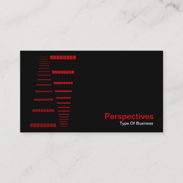 Perspectives - Red and White on Black Business Card (Front)