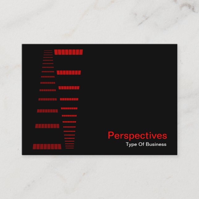 Perspectives - Red and White on Black Business Card (Front)