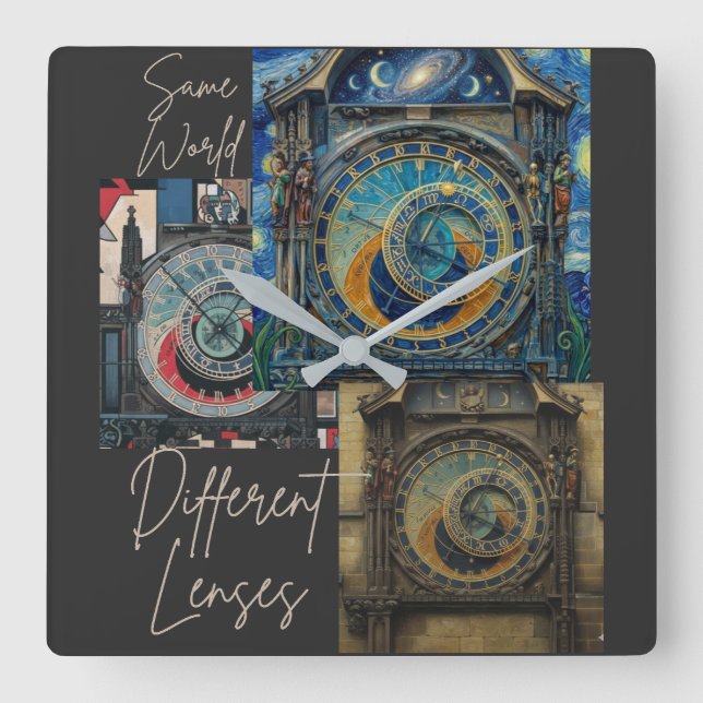 Perspectives  square wall clock (Front)