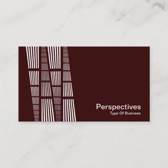 Perspectives v2 - White on Dark Brown Business Card (Front)