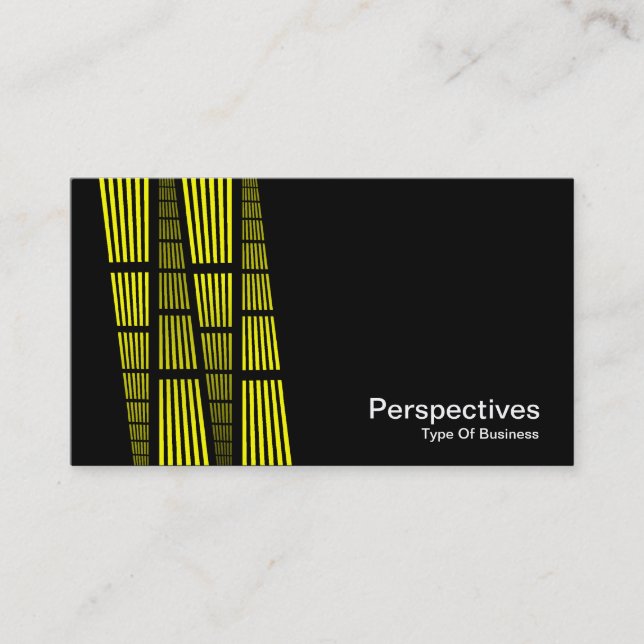Perspectives v2 - Yellow and White on Black Business Card (Front)