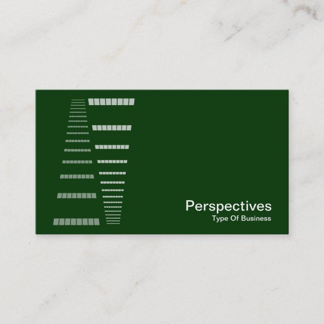 Perspectives - White on Dark Green Business Card (Front)