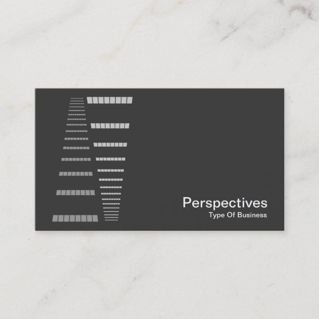 Perspectives - White on Dark Grey Business Card (Front)