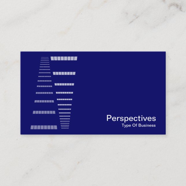 Perspectives - White on Deep Navy Blue Business Card (Front)