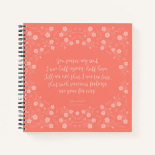 Persuasion Jane Austen Floral Love Letter Quote Notebook