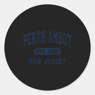 Perth Amboy New Jersey Nj Vintage Established Comf Classic Round Sticker
