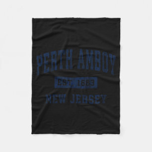 Perth Amboy New Jersey Nj Vintage Established Comf Fleece Blanket