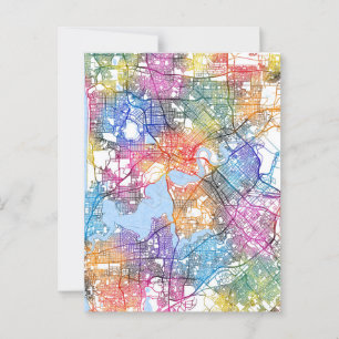 Perth Australia City Map Postcard