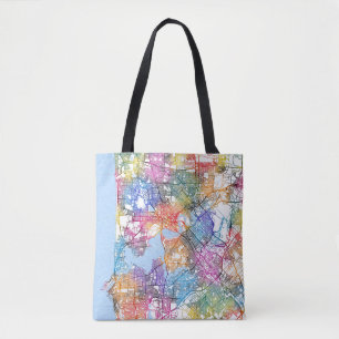 Perth Australia City Map Tote Bag