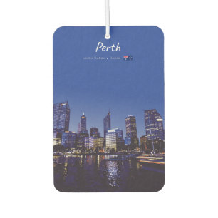 Perth, Australia - City Skyline Night Car Air Freshener