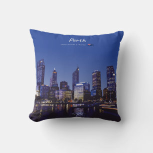 Perth, Australia - City Skyline Night Cushion