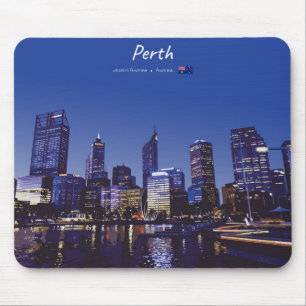 Perth, Australia - City Skyline Night Mouse Mat