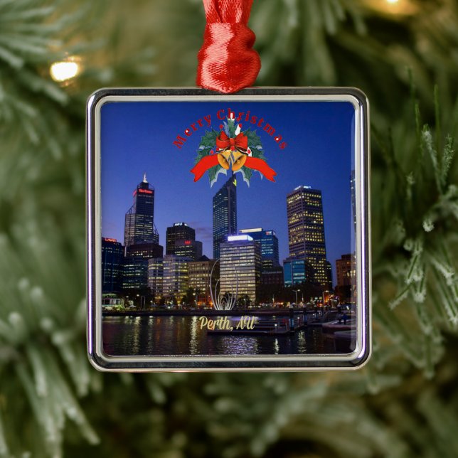Perth, Australia cityscape photograph Metal Tree Decoration (Tree)