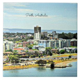 Perth, Australia panoramic view Tile