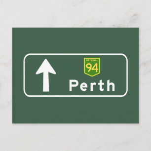 Perth, Australia Road Sign Postcard