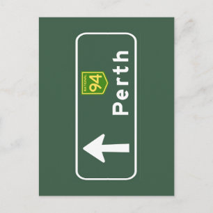 Perth, Australia Road Sign Postcard