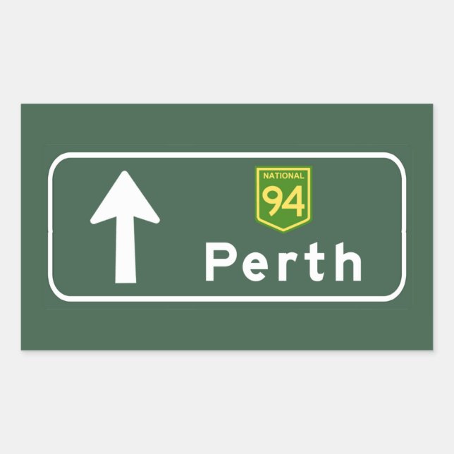 Perth, Australia Road Sign Rectangular Sticker (Front)