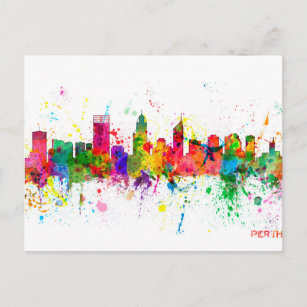 Perth Australia Skyline Postcard
