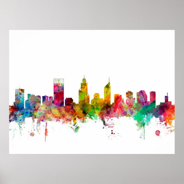 Perth Australia Skyline Poster (Front)