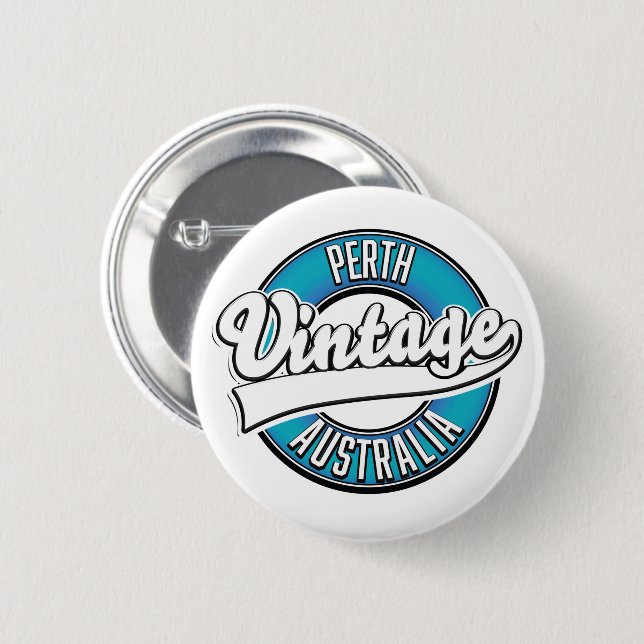 Perth Australia vintage logo 6 Cm Round Badge (Front & Back)