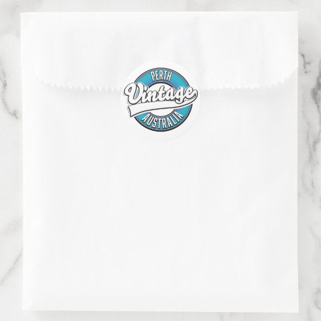 Perth Australia vintage logo Classic Round Sticker (Bag)