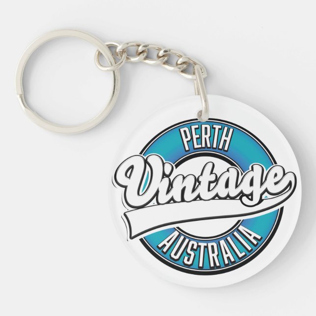 Perth Australia vintage logo Key Ring (Front)