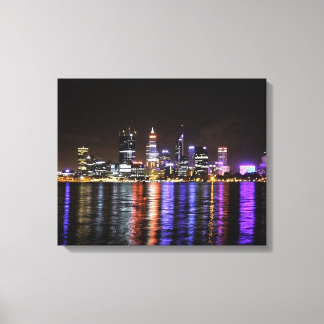 Perth CBD by night Canvas Print (Front)