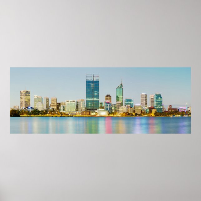 Perth CBD from Mill Point Perth Western Australia Poster (Front)