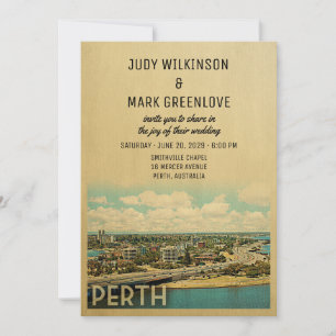 Perth Wedding Invitation Vintage Mid-Century