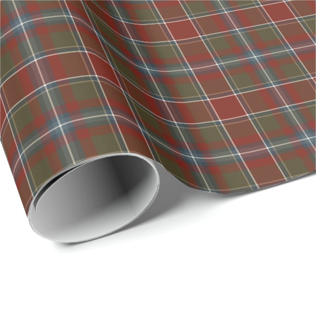 Perthshire Scotland Weathered Tartan Wrapping Paper (Roll Corner)