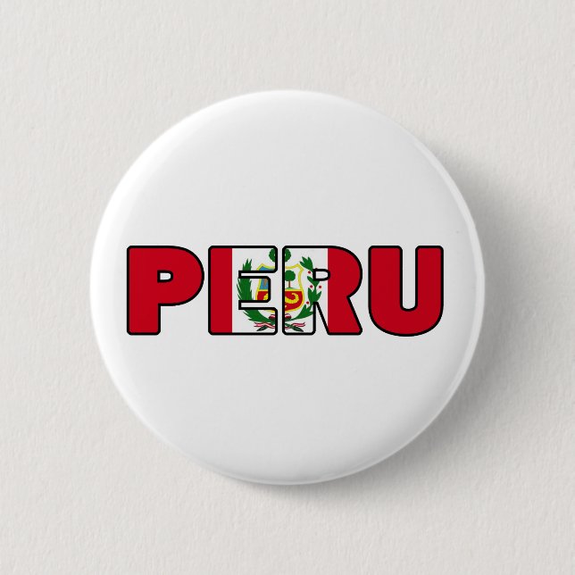 Peru 6 Cm Round Badge (Front)