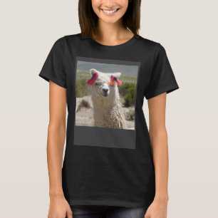 Peru Alpaca With Ear Decoration Tassels  Cute Phot T-Shirt