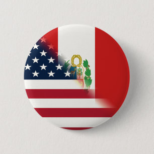 Peru America Flag  Peruvian American Flag 6 Cm Round Badge