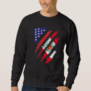 Peru American Grown Flag USA Patriot Heritage Mont Sweatshirt
