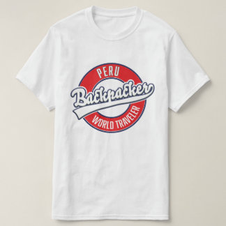 Peru backpacker world traveller logo. T-Shirt