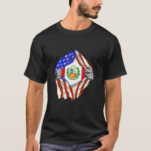 Peru Chest USA Peruvian Flag Peruvian Pride Peruvi T-Shirt