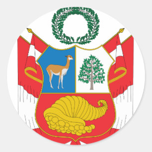 Peru Coat Of Arms Classic Round Sticker