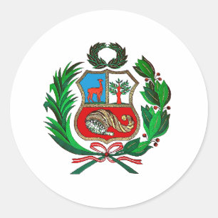 Peru coat of arms classic round sticker