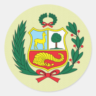 Peru Coat of Arms detail Classic Round Sticker