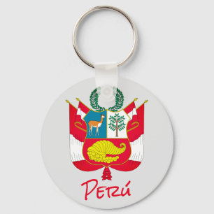 Peru Coat of Arms Key Ring