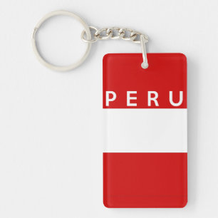 peru country flag symbol name text key ring