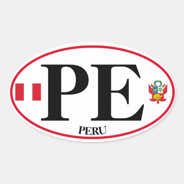 Peru Euro-style Oval Sticker (Front)