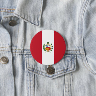 Peru flag 7.5 cm round badge